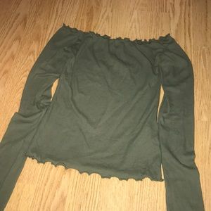 Hollister off the shoulder ruffle trim top